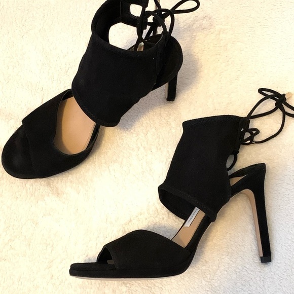 Diane von Furstenberg Black Laie Heel Sandals 332 - Picture 11 of 12